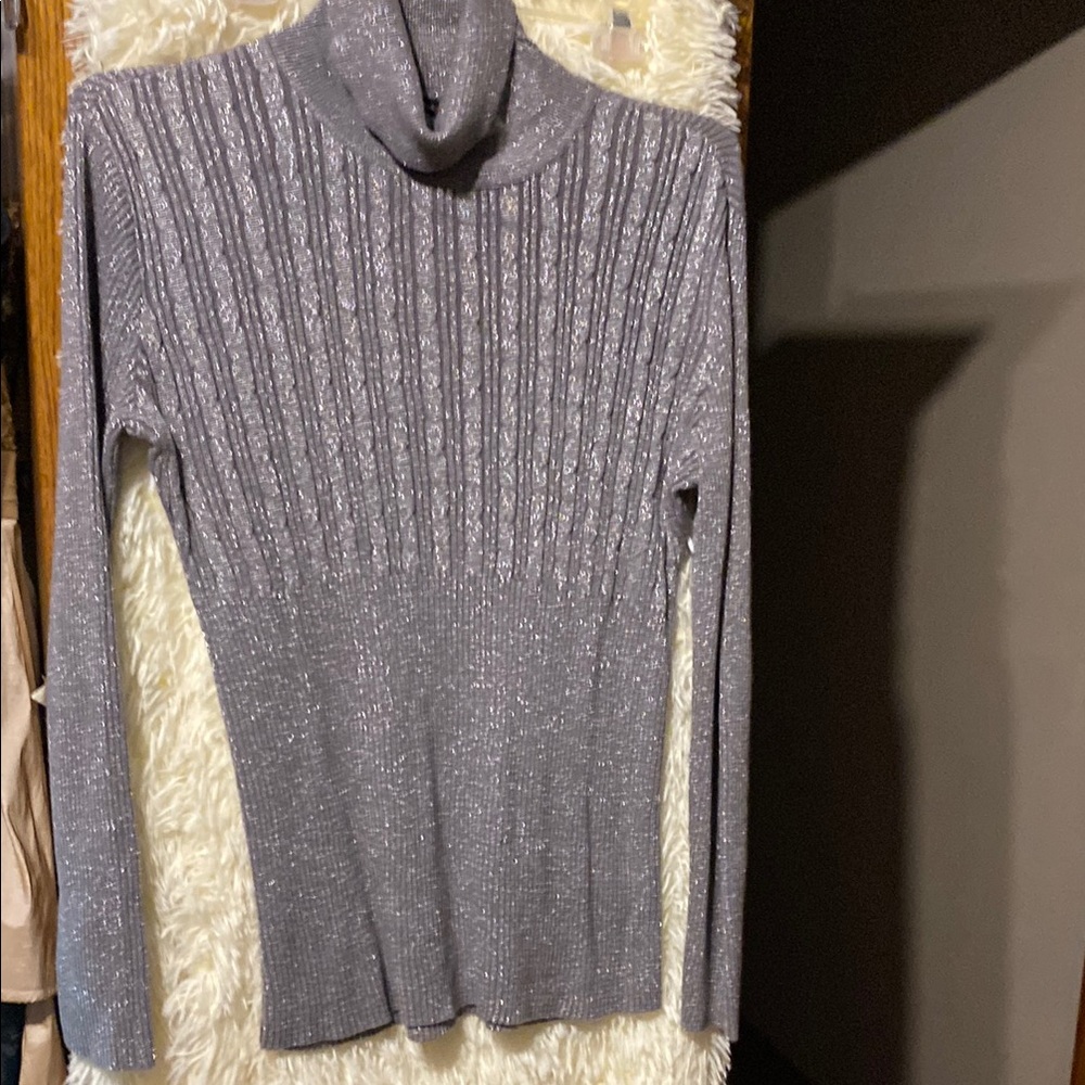 New York & Company Women’s Sparkly Long Sleeve Turtle Neck Sweater. Size XL